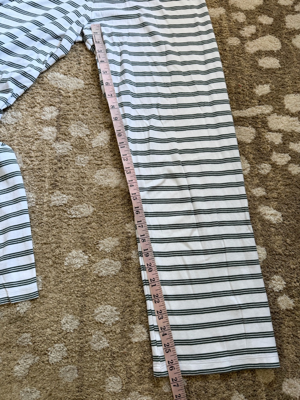 Lake Pima Cotton Pajama Pants Dark Green Stripe Small - Picture 3 of 5
